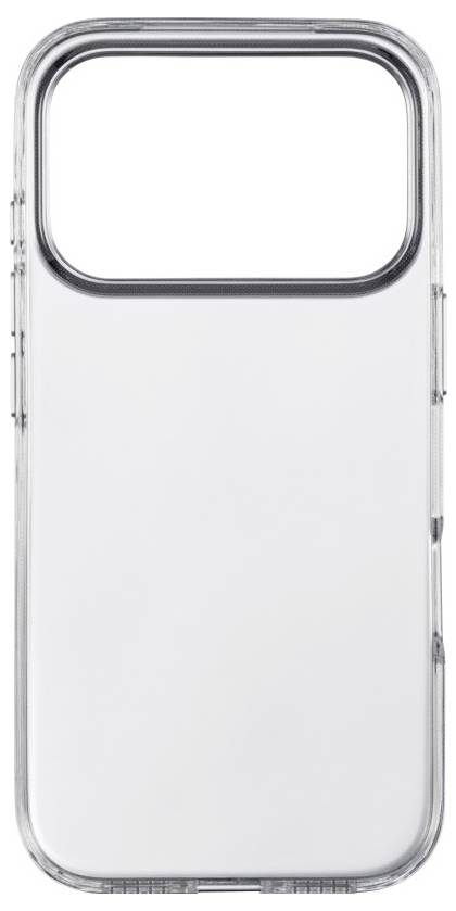 Eine transparente Handyhülle mit verstärkten Kanten, die entwickelt wurde, um ein Smartphone zu schützen, mit präzisen Aussparungen für Tasten und Anschlüsse.