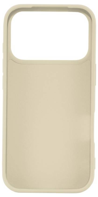 Eine beige Handyhülle mit einem glatten, minimalistischen Design und einer offenen Aussparung für die Kamera und die Tasten.