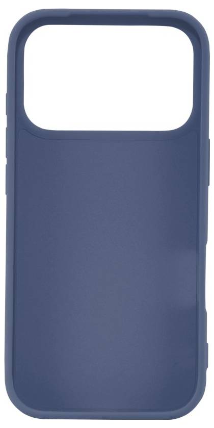 Eine dunkelblaue Smartphone-Hülle mit einer Aussparung für die Kamera oben. Das Design ist schlicht und minimalistisch.