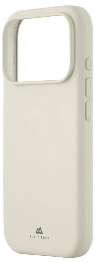 Eine beige 'Black Rock' Handyhülle mit quadratischer Kameraaussparung und seitlichen Tasten für die Lautstärkeregelung.