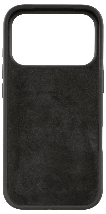 Eine schwarze Smartphone-Hülle mit glatter Textur und präzisen Aussparungen für die Kamera und Tasten.