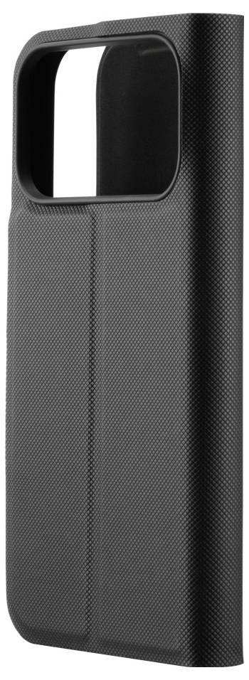 Eine strukturierte schwarze Handyhülle mit einer großen Aussparung für das Kameramodul, die modernen Smartphones Schutz und Stil verleiht.