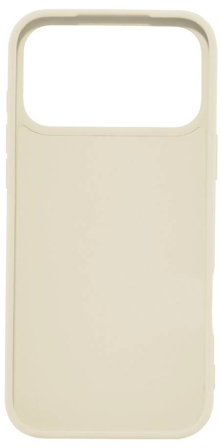 Eine schlichte beige Handyhülle mit einer großen Öffnung an der Oberseite für die Kamera, die für ein bestimmtes Smartphone-Modell entwickelt wurde.