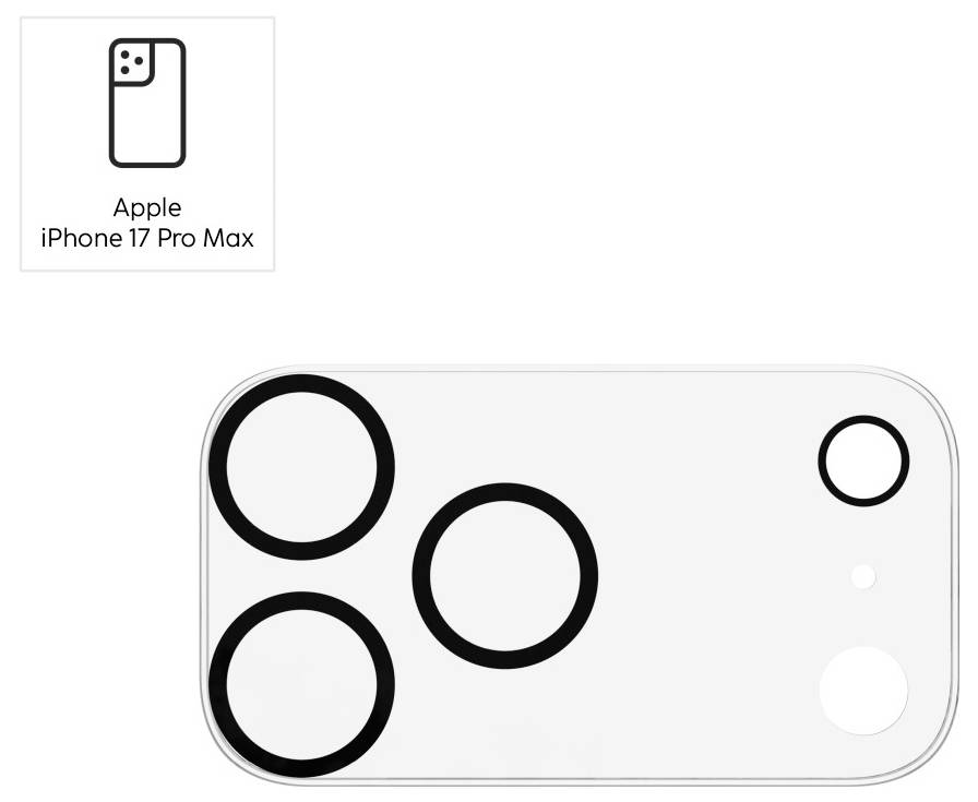 Bild des Apple iPhone 17 Pro Max mit einer Schemazeichnung des Kamerasystems mit drei großen Objektiven und einem zusätzlichen kleineren Sensor.
