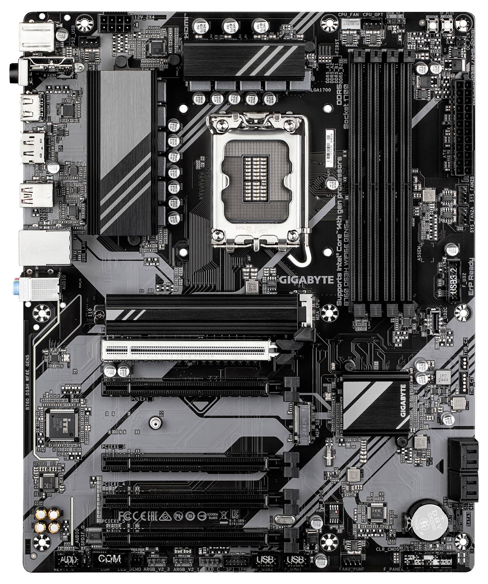 Gigabyte B760 DS3H WF6E GEN5 Mainboard Sockel (PC) Intel® 1700 Formfaktor (Details) ATX Mainboard-Chipsatz Intel® B760 Express