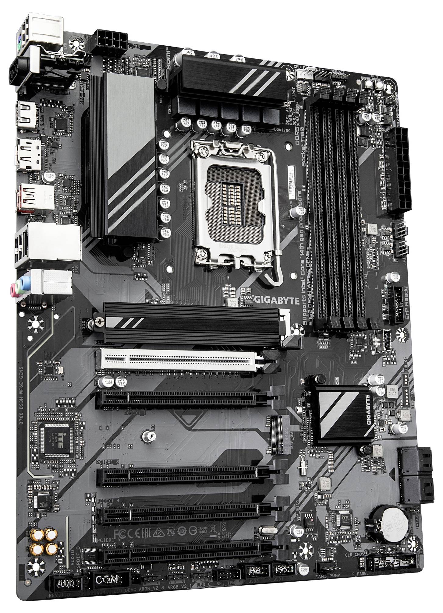 Gigabyte B760 DS3H WF6E GEN5 Mainboard Sockel (PC) Intel® 1700 Formfaktor (Details) ATX Mainboard-Chipsatz Intel® B760 Express
