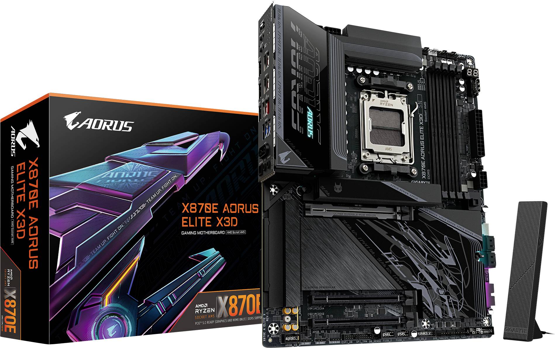 Gigabyte X870E AORUS ELITE X3D Mainboard Sockel (PC) AMD® AM5 Formfaktor (Details) ATX Mainboard-Chipsatz AMD® X870E