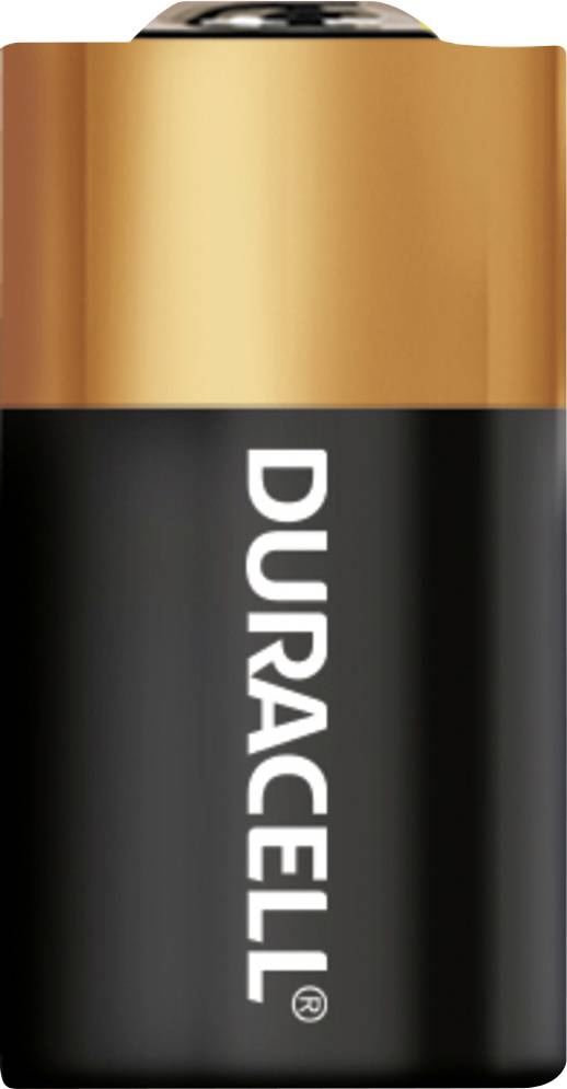 Eine 'DURACELL' AA-Batterie mit einem schwarz-kupferfarbenen Design, bei der der positive Pol oben zu sehen ist.