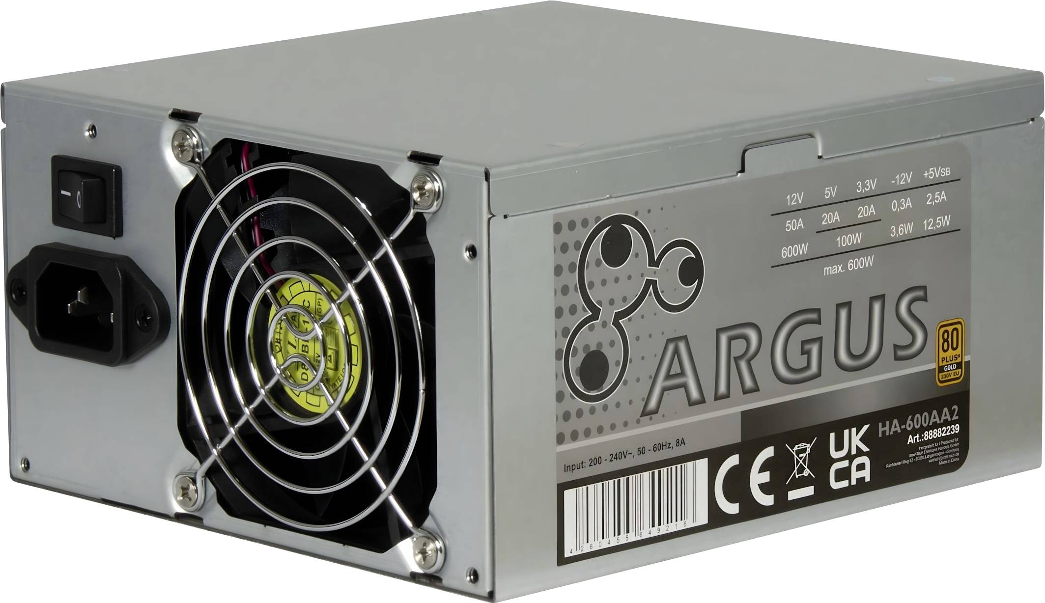 Inter-Tech Argus PSU PC Netzteil 600W ATX 80PLUS® Gold