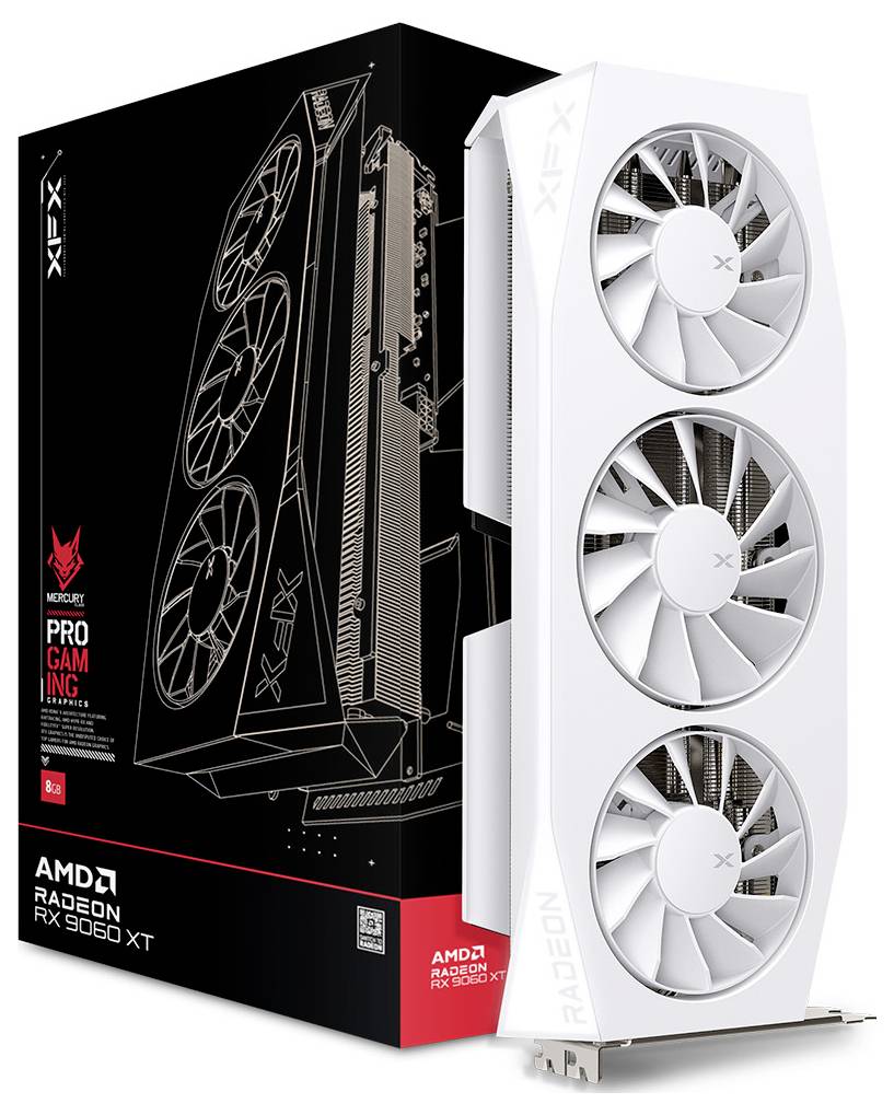 XFX Grafikkarte AMD Radeon RX 9060 XT Radeon RX 9060 XT 16GB GDDR6-RAM PCIe, HDMI®, DisplayPort