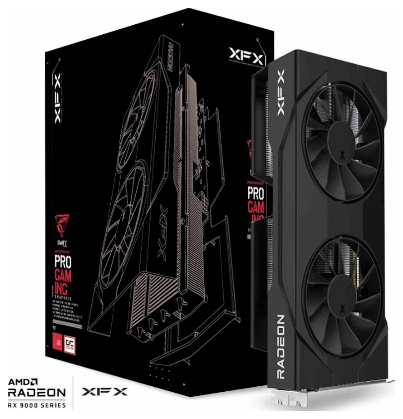 XFX Grafikkarte AMD Radeon RX 9060 XT Radeon RX 9060 XT 8GB GDDR6-RAM PCIe, HDMI®, DisplayPort