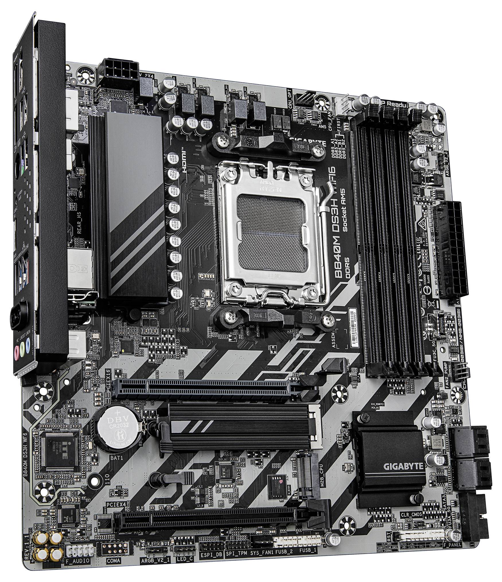 Gigabyte B840M DS3H WF6 Mainboard Sockel (PC) AMD® AM5 Formfaktor (Details) Micro-ATX Mainboard-Chipsatz AMD® B840