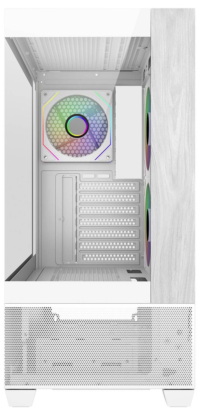 Cooler Master Elite 690 Midi-Tower PC-Gehäuse Weiß 3 Vorinstallierte LED Lüfter, Seitenfenster