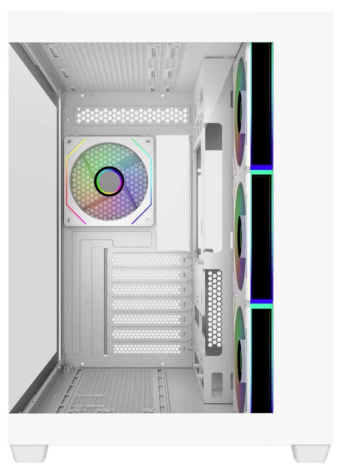 Cooler Master Elite 681 Midi-Tower PC-Gehäuse Weiß 4 Vorinstallierte LED Lüfter, Seitenfenster