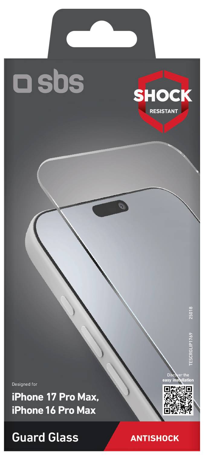 Sbs mobile Displayschutzfolie Apple iPhone 17 Pro Max, iPhone 16 Pro Max 1 St. TESCRGLIP1769
