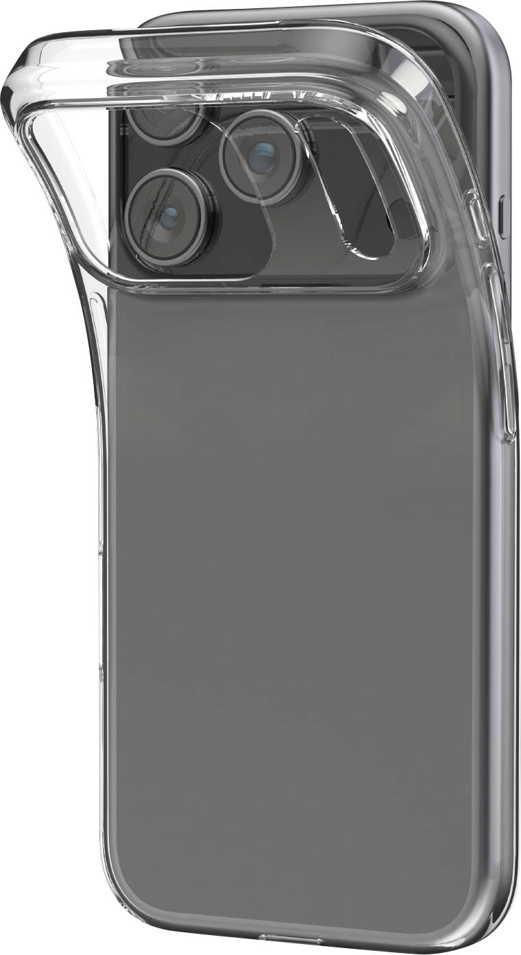 Transparente Handyhülle mit einer geschwungenen Rückseite schützt und erhöht die Kameralinsen eines Smartphones und bietet verbesserten Schutz sowie Stil.