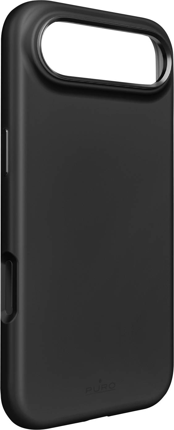 Eine schwarze Smartphone-Hülle mit einem länglichen Kameraausschnitt auf der Rückseite, die für Schutz und Stil konzipiert ist.