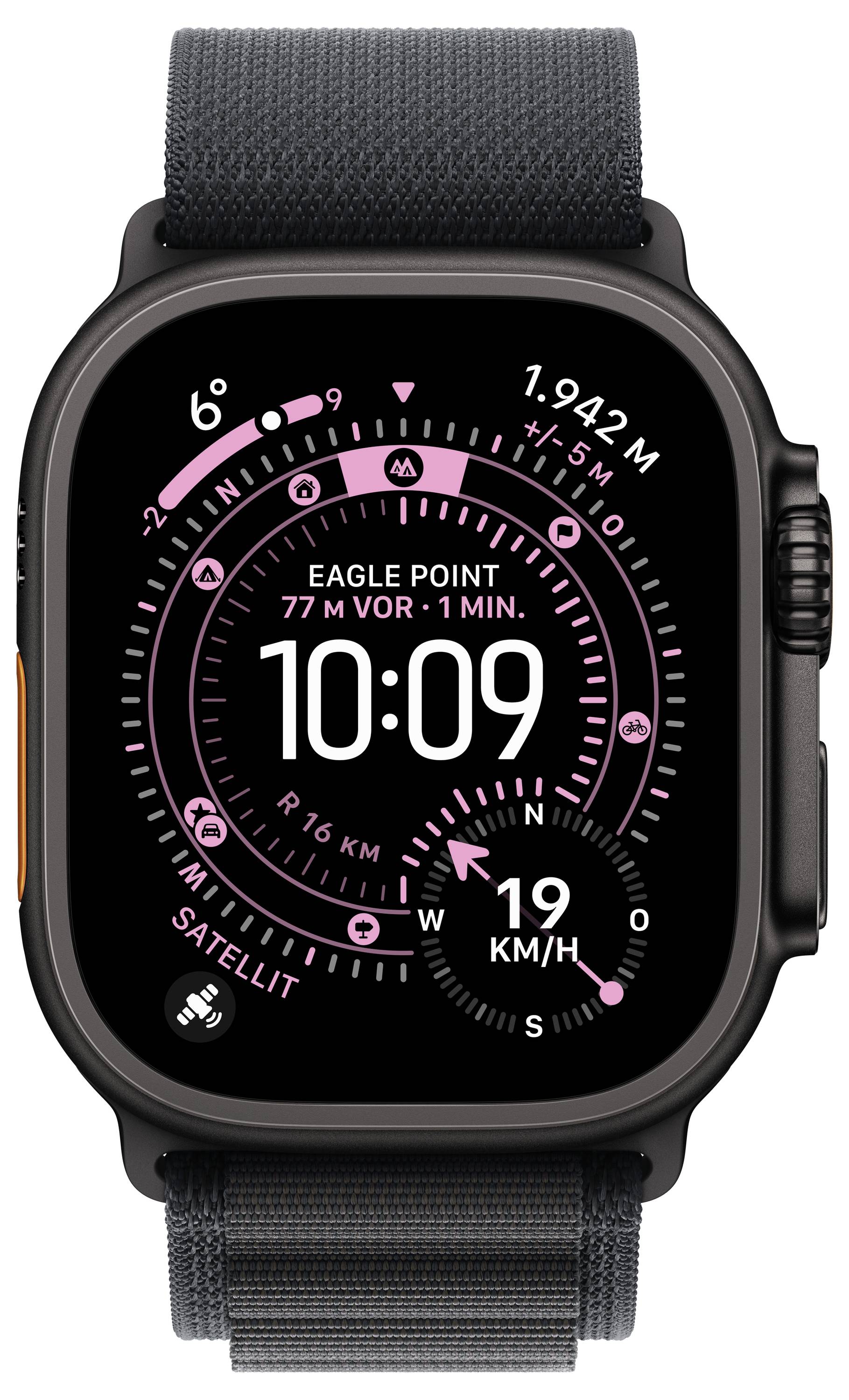 Apple Watch Alpine Loop Armband 49mm M Schwarz