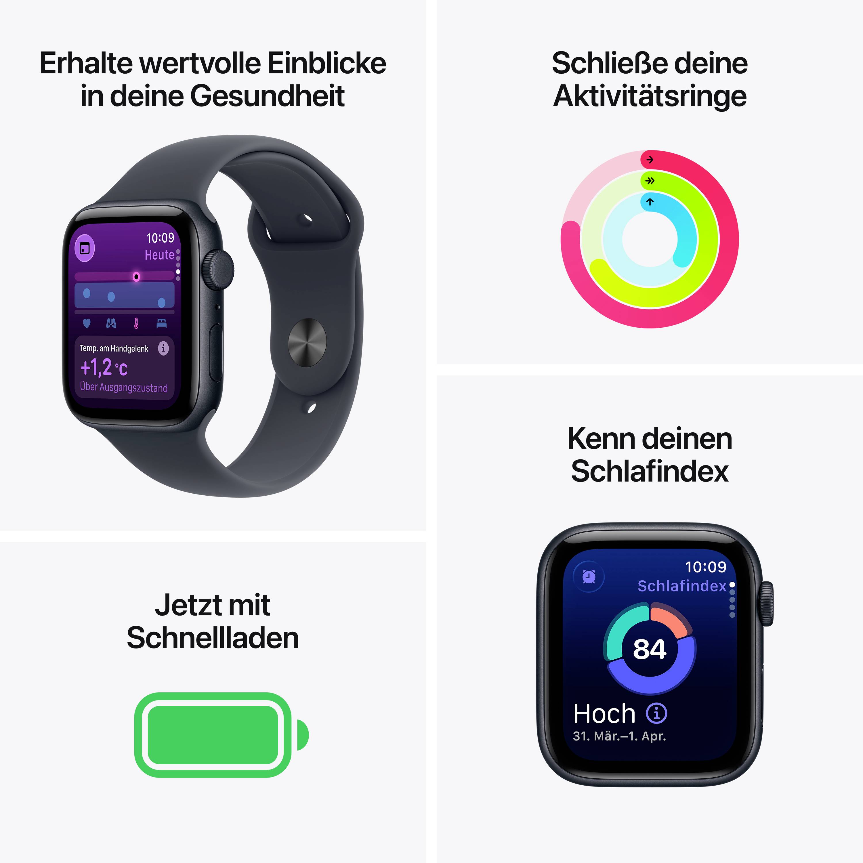 Apple Watch SE 3 GPS + Cellular 40 mm Aluminiumgehäuse Sport Band Mitternacht M/L