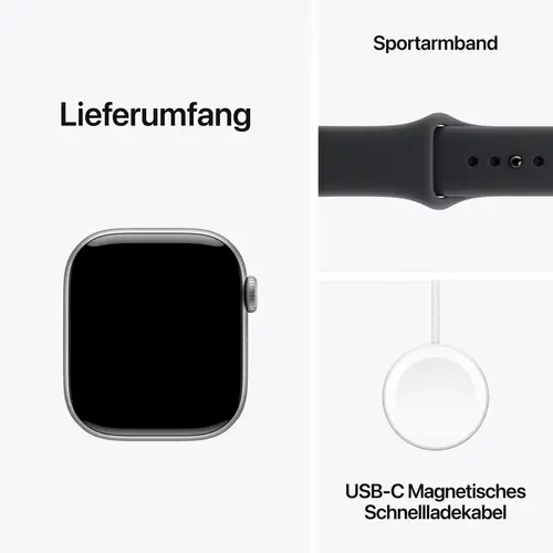 Apple Watch Series 11 GPS 42mm Aluminiumgehäuse Sport Band Schwarz S/M Apple Watch Series 11 GPS 42mm Aluminiumgehäuse Sport Band Schwarz S/M