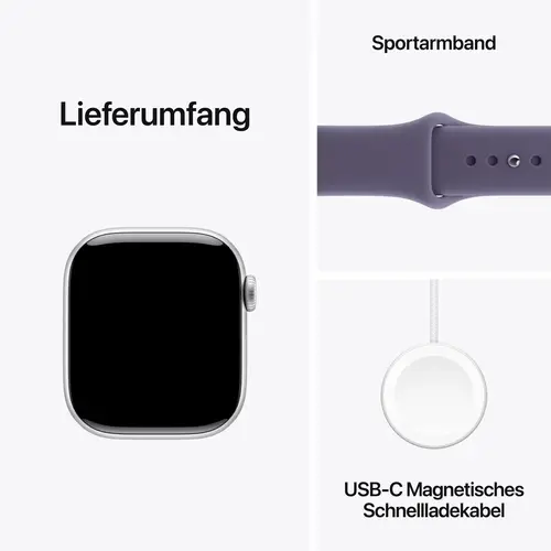 Apple Watch Series 11 GPS + Cellular 42mm Aluminiumgehäuse Sport Band Nebelviolett S/M Apple Watch Series 11 GPS + Cellular 42mm Aluminiumgehäuse Sport Band Nebelviolett S/M