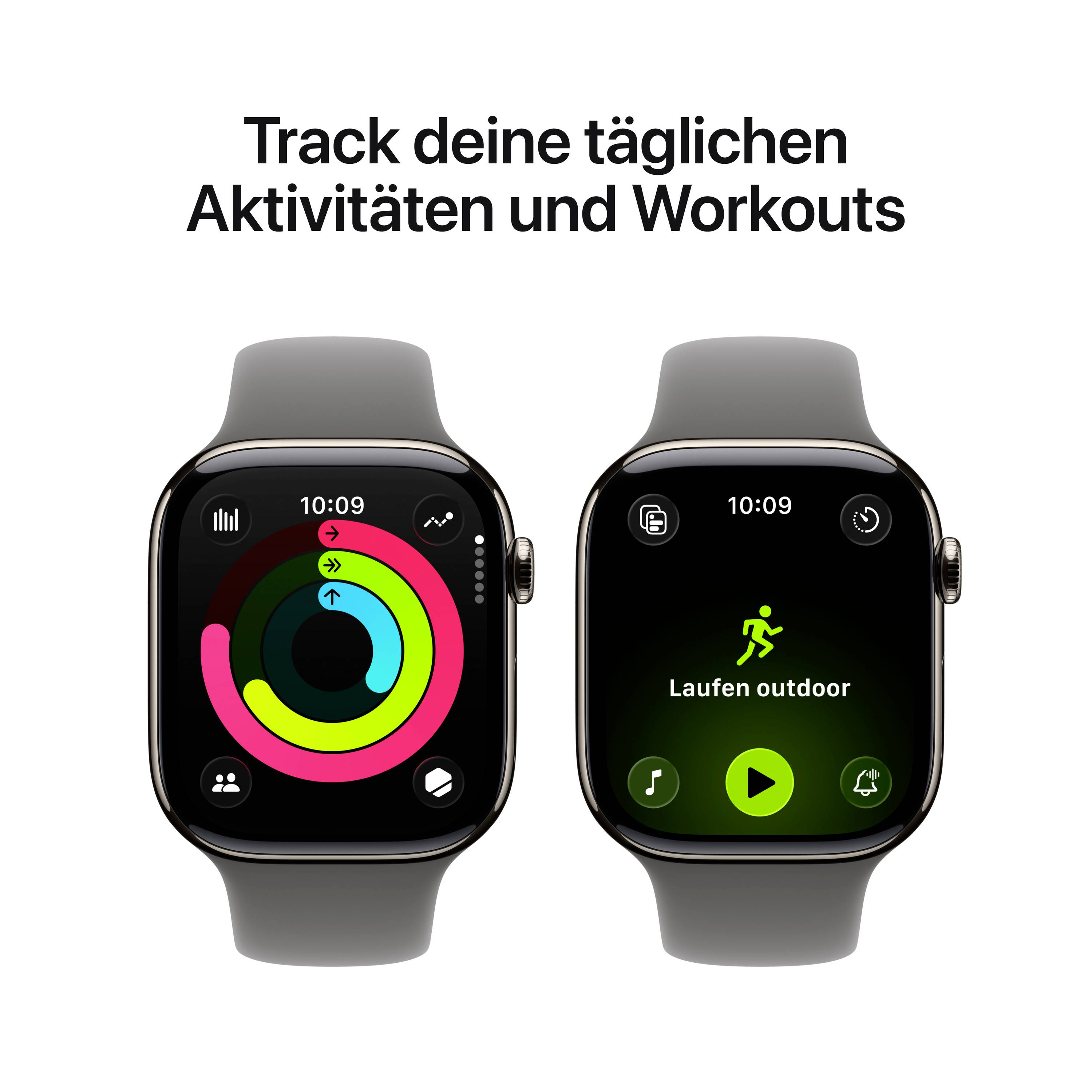 Apple Watch Series 11 GPS + Cellular 42mm Titangehäuse Sport Band Steingrau S/M