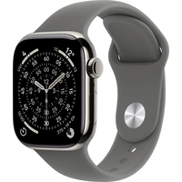 Apple Watch Series 11 GPS + Cellular 42mm Titangehäuse Sport Band Steingrau M/L Apple Watch Series 11 GPS + Cellular 42mm Titangehäuse Sport Band Steingrau M/L