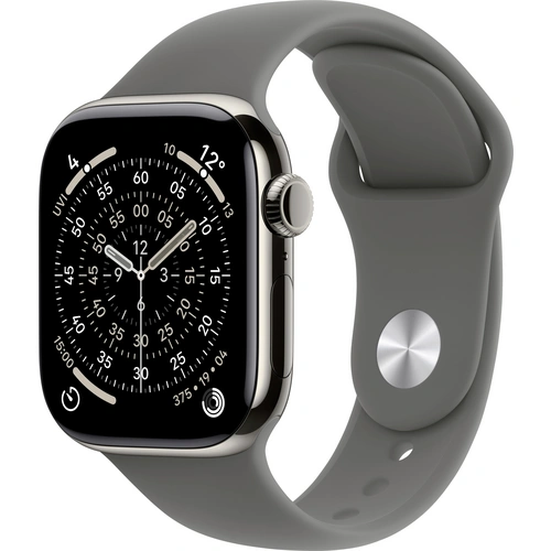 Apple Watch Series 11 GPS + Cellular 42mm Titangehäuse Sport Band Steingrau M/L Apple Watch Series 11 GPS + Cellular 42mm Titangehäuse Sport Band Steingrau M/L