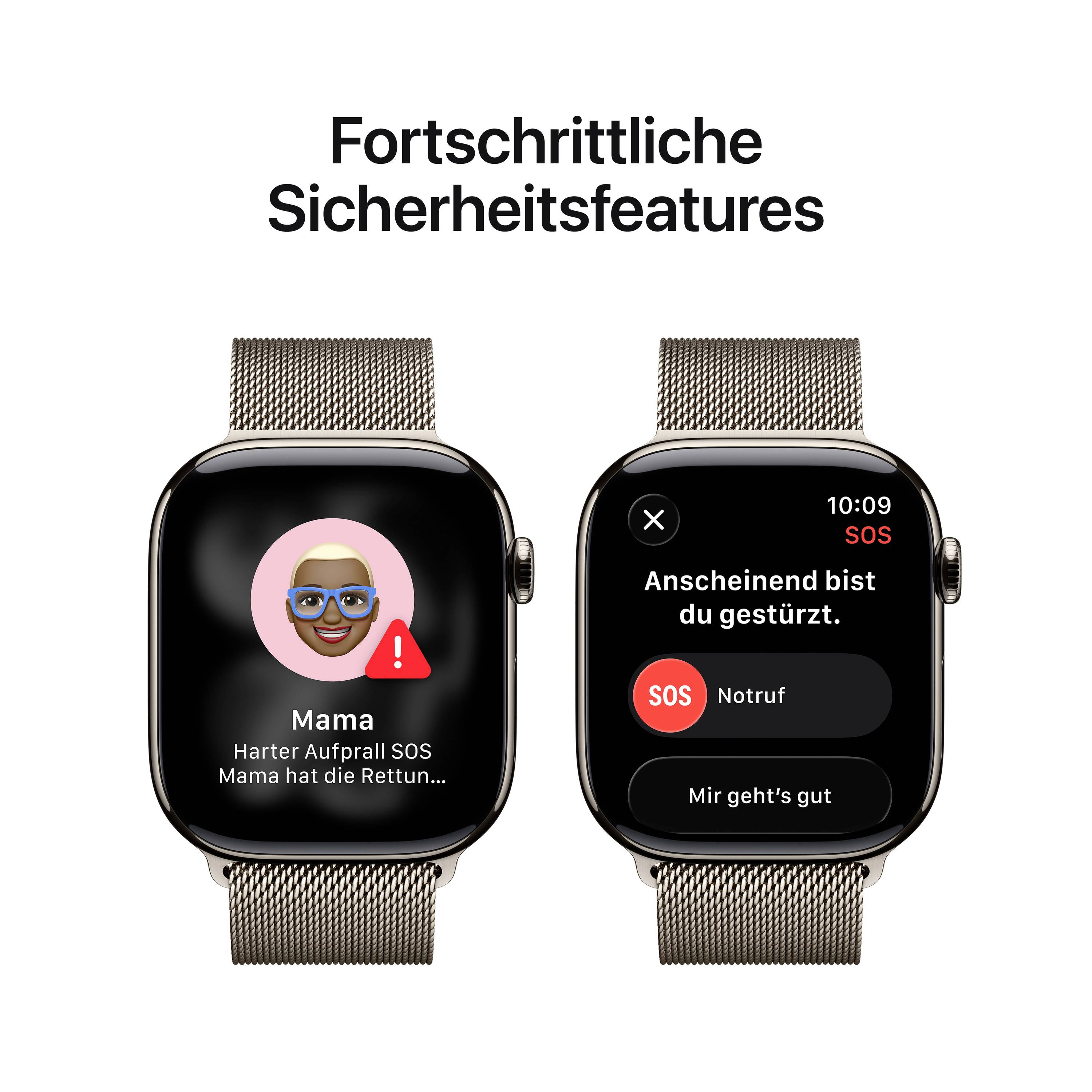Apple Watch Series 11 GPS + Cellular 42mm Titangehäuse Milanese Loop Natur M/L