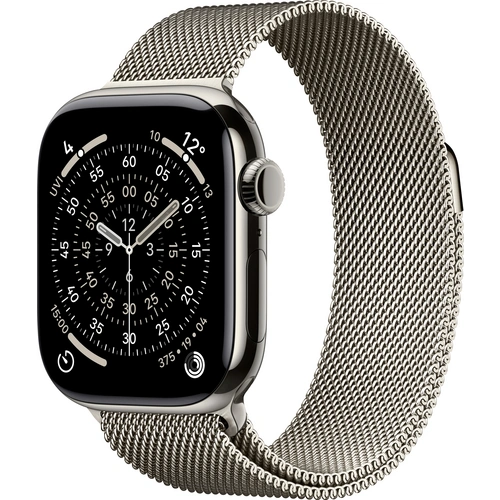 Apple Watch Series 11 GPS + Cellular 42mm Titangehäuse Milanese Loop Natur M/L Apple Watch Series 11 GPS + Cellular 42mm Titangehäuse Milanese Loop Natur M/L