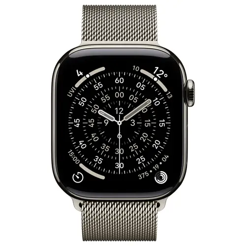 Apple Watch Series 11 GPS + Cellular 42mm Titangehäuse Milanese Loop Natur M/L Apple Watch Series 11 GPS + Cellular 42mm Titangehäuse Milanese Loop Natur M/L