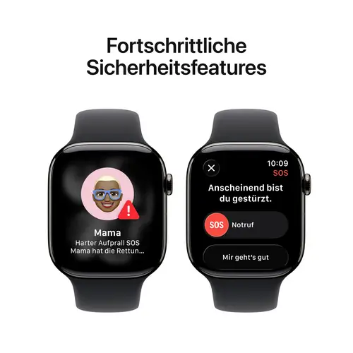 Apple Watch Series 11 GPS + Cellular 42mm Titangehäuse Sport Band Schwarz S/M Apple Watch Series 11 GPS + Cellular 42mm Titangehäuse Sport Band Schwarz S/M