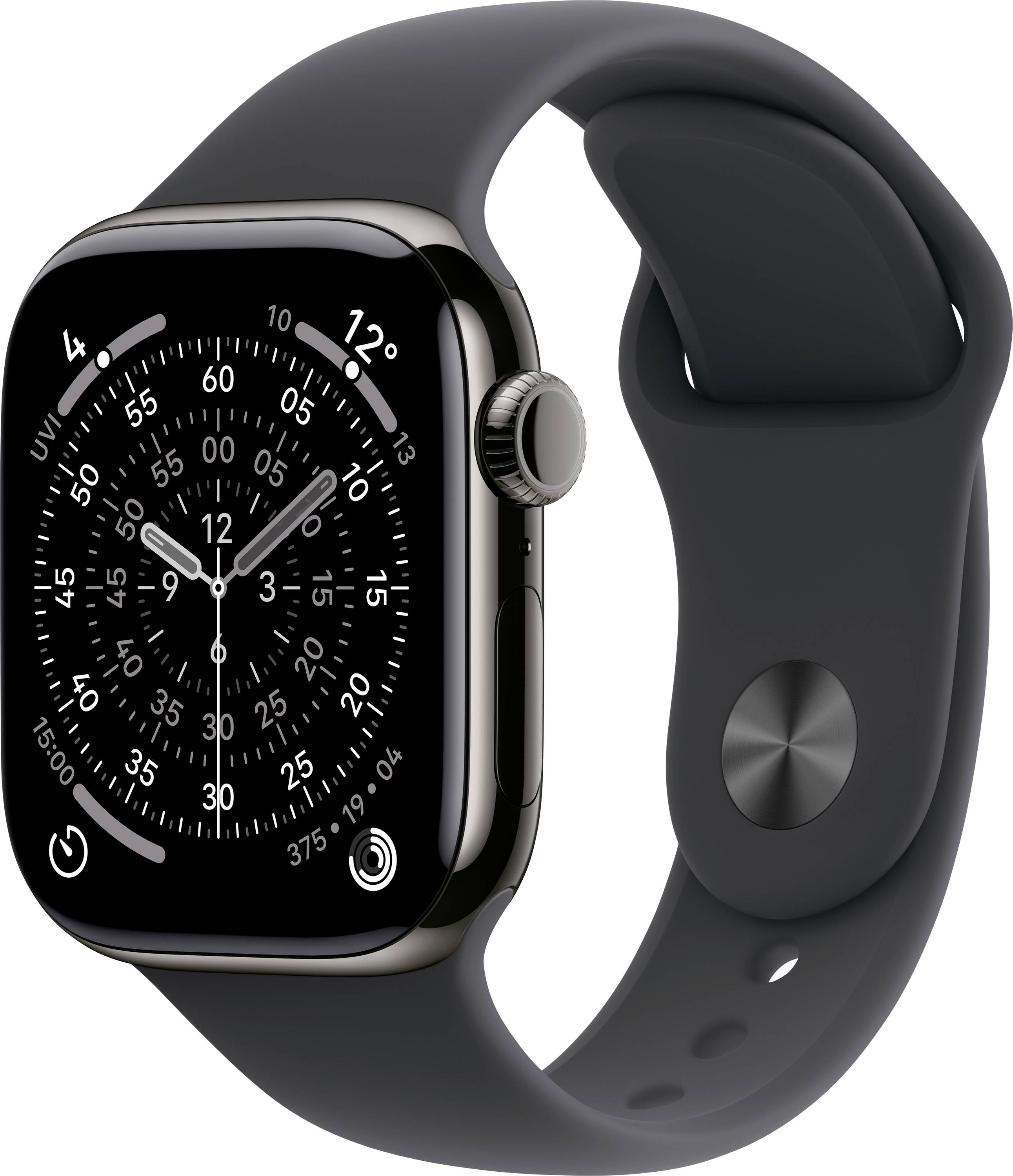 Apple Watch Series 11 GPS + Cellular 42mm Titangehäuse Sport Band Schwarz S/M