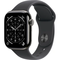 Apple Watch Series 11 GPS + Cellular 42mm Titangehäuse Sport Band Schwarz M/L Apple Watch Series 11 GPS + Cellular 42mm Titangehäuse Sport Band Schwarz M/L