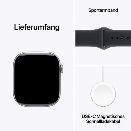 Apple Watch Series 11 GPS + Cellular 46mm Aluminiumgehäuse Sport Band Schwarz M/L Apple Watch Series 11 GPS + Cellular 46mm Aluminiumgehäuse Sport Band Schwarz M/L