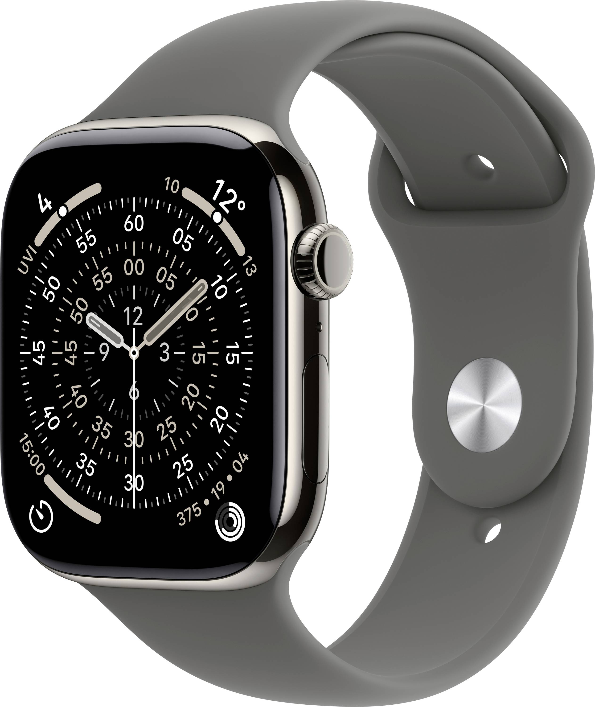Apple Watch Series 11 GPS + Cellular 46mm Titangehäuse Sport Band Steingrau M/L