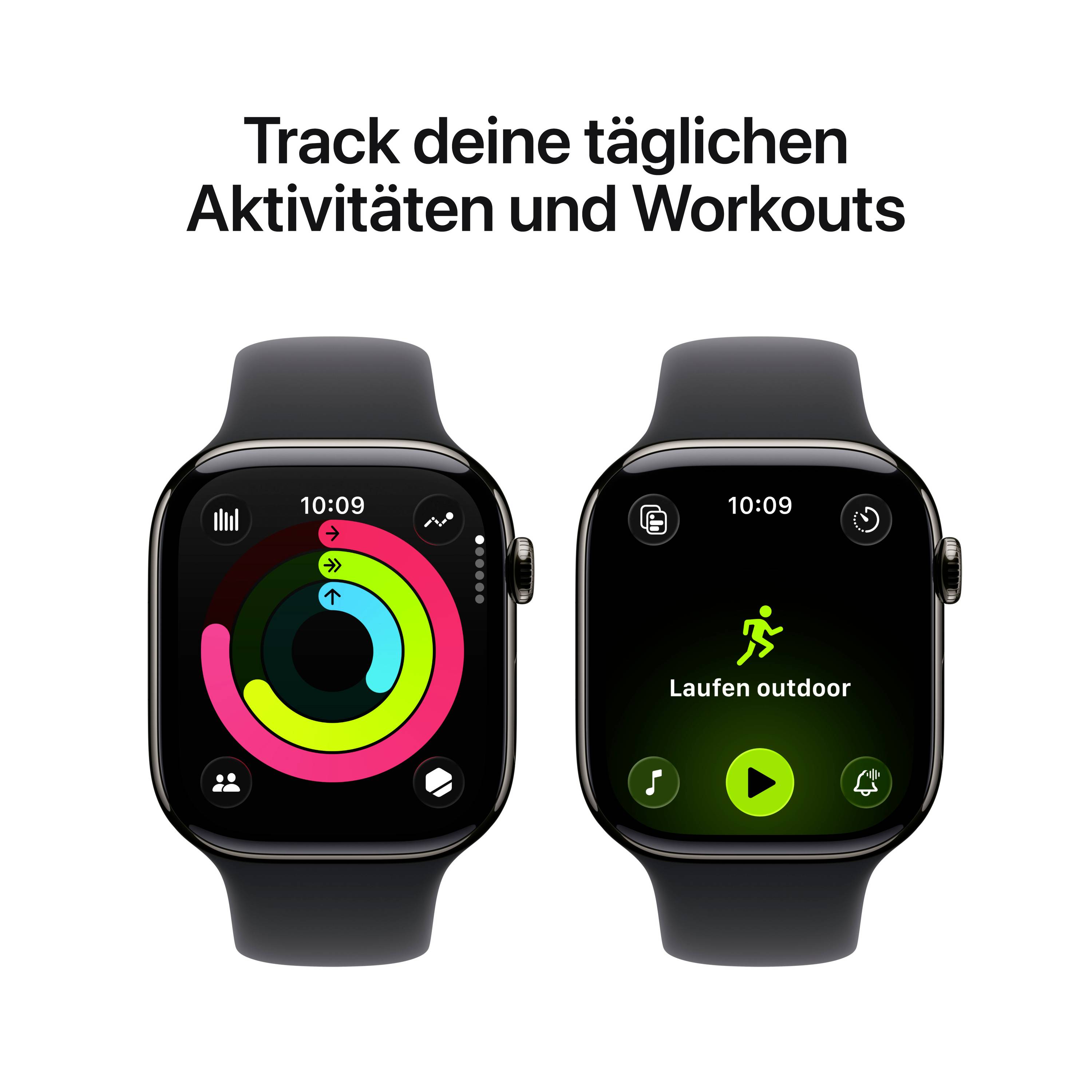 Apple Watch Series 11 GPS + Cellular 46mm Titangehäuse Sport Band Schwarz S/M