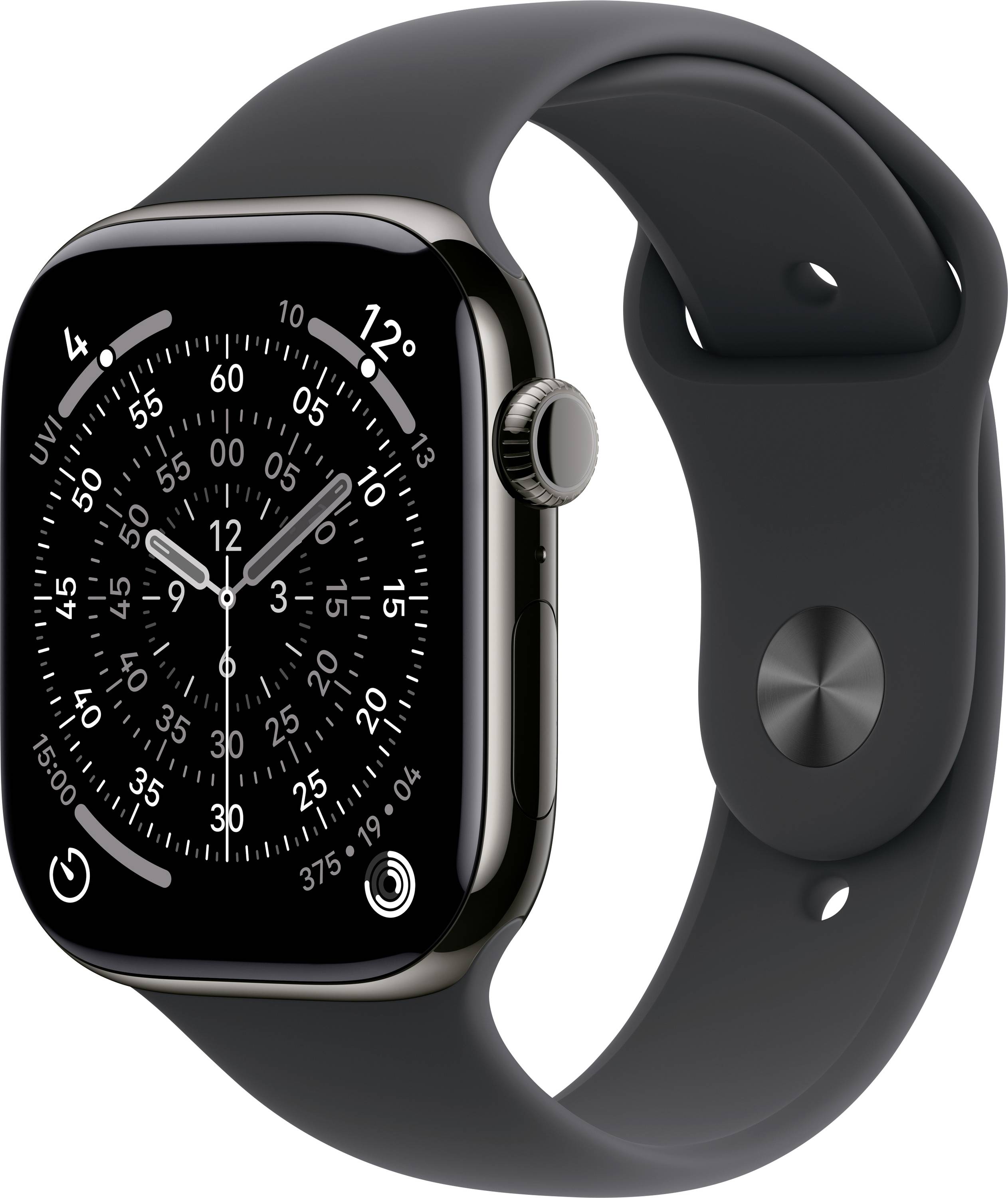 Apple Watch Series 11 GPS + Cellular 46 mm Titangehäuse Sport Band Schwarz S/M