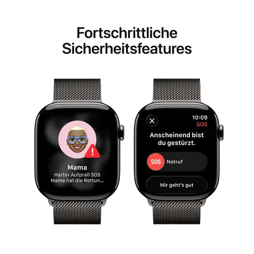 Apple Watch Series 11 GPS + Cellular 46mm Titangehäuse Milanese Loop Schiefer S/M Apple Watch Series 11 GPS + Cellular 46mm Titangehäuse Milanese Loop Schiefer S/M
