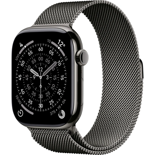Apple Watch Series 11 GPS + Cellular 46mm Titangehäuse Milanese Loop Schiefer S/M Apple Watch Series 11 GPS + Cellular 46mm Titangehäuse Milanese Loop Schiefer S/M