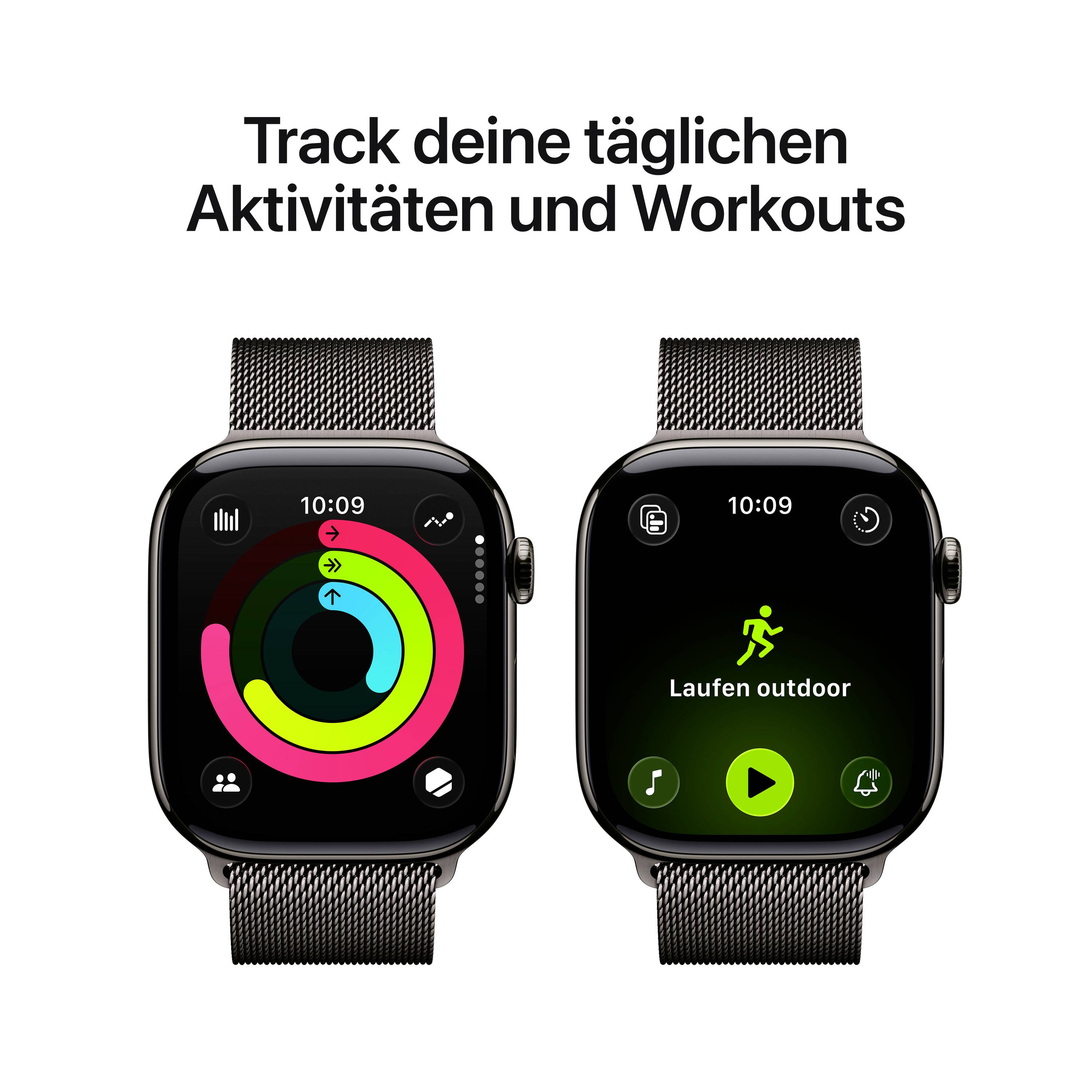 Apple Watch Series 11 GPS + Cellular 46 mm Titangehäuse Milanese Loop Schiefer M/L