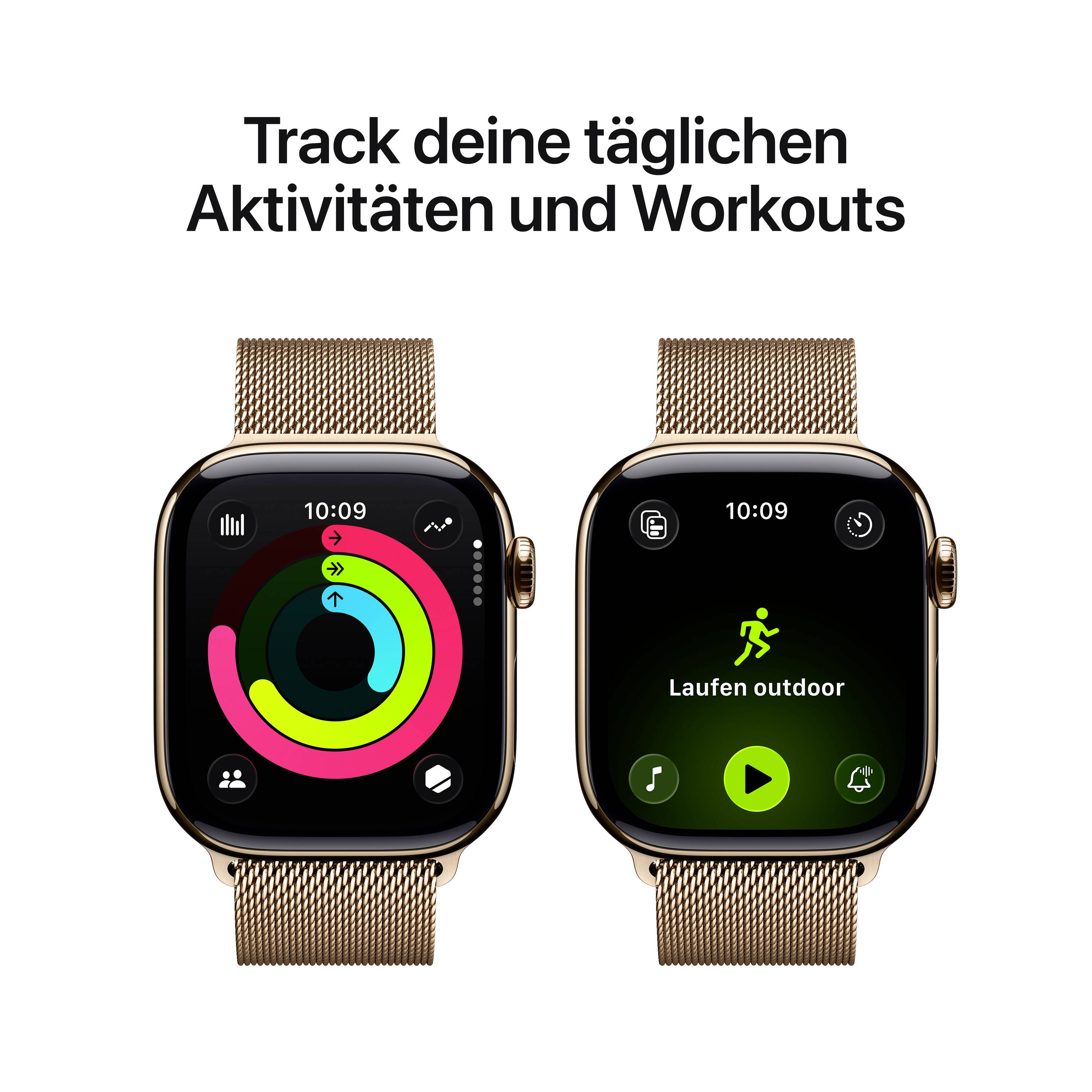 Apple Watch Series 11 GPS + Cellular 46mm Titangehäuse Milanese Loop Gold M/L