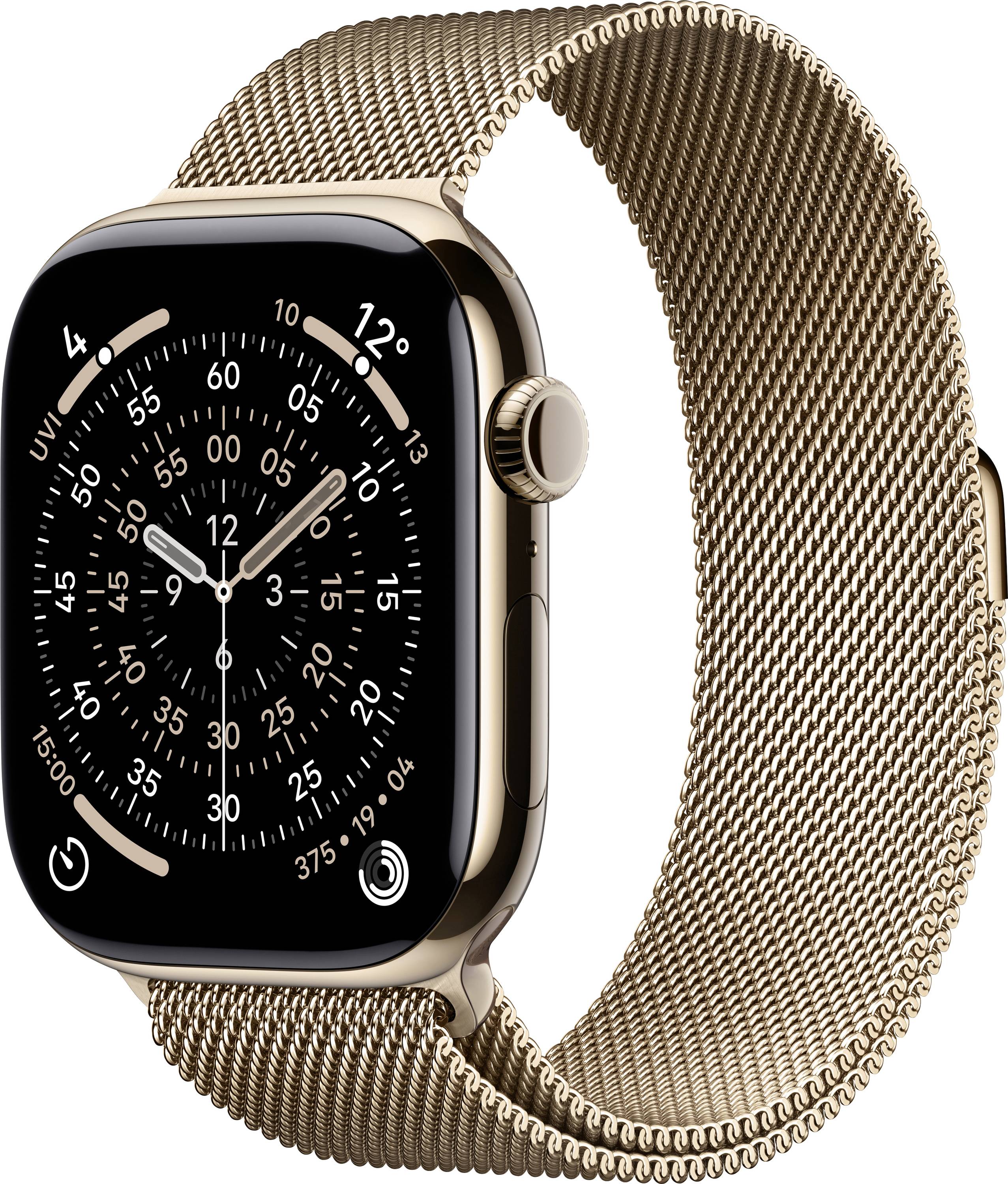 Apple Watch Series 11 GPS + Cellular 46mm Titangehäuse Milanese Loop Gold M/L