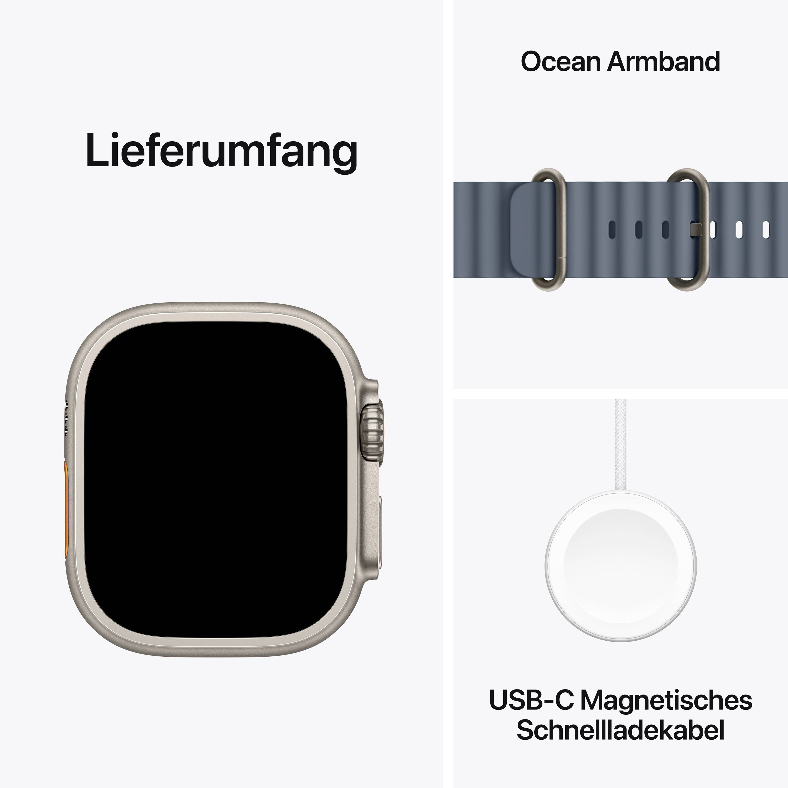 Apple Watch Ultra 3 GPS + Cellular 49 mm Titangehäuse Ocean Band