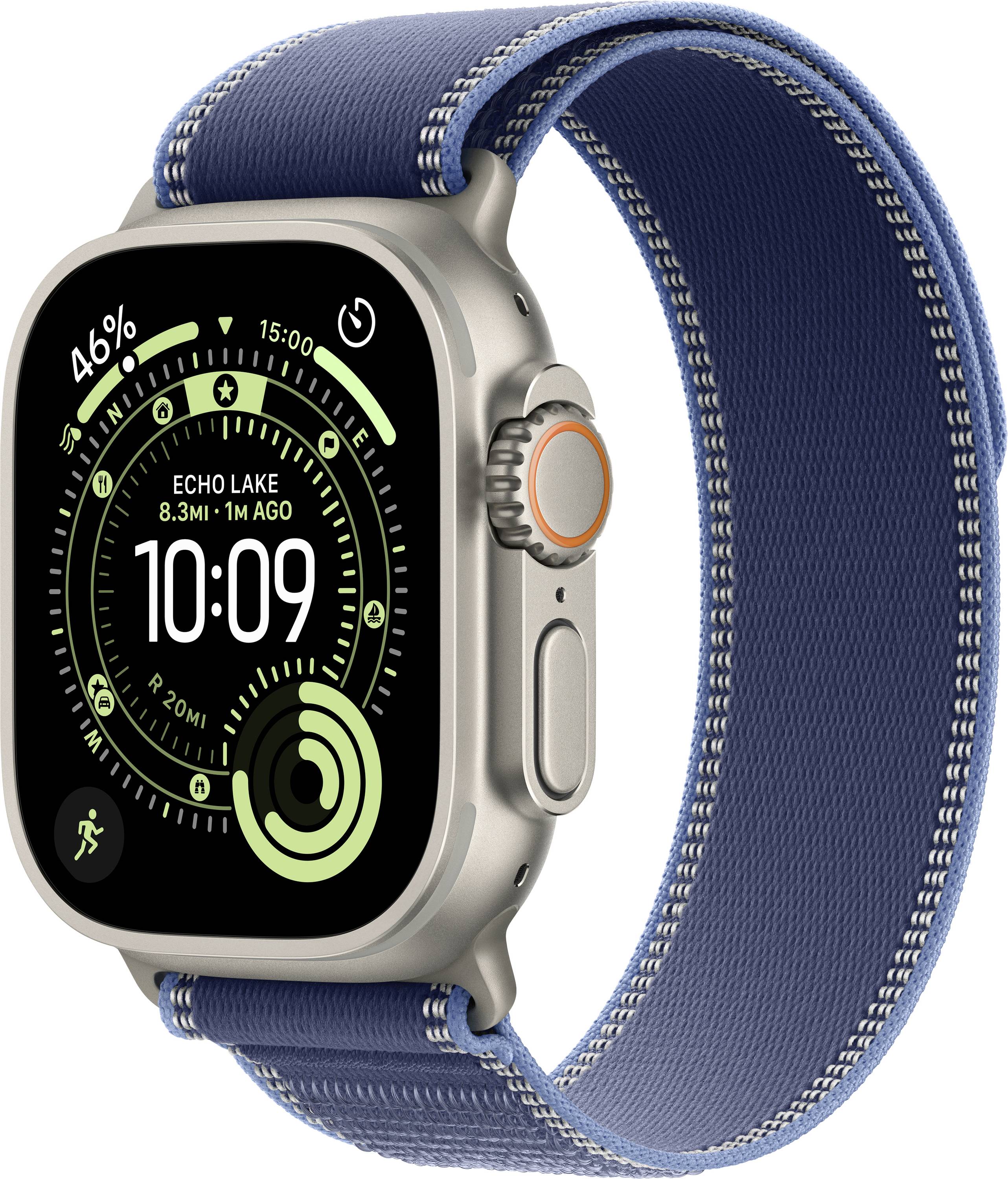 Apple Watch Ultra 3 GPS + Cellular 49mm Titangehäuse Trail Loop Blau/Hellblau M/L