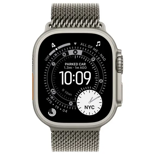 Apple Watch Ultra 3 GPS + Cellular 49mm Titangehäuse Milanese Loop Natur M Apple Watch Ultra 3 GPS + Cellular 49mm Titangehäuse Milanese Loop Natur M