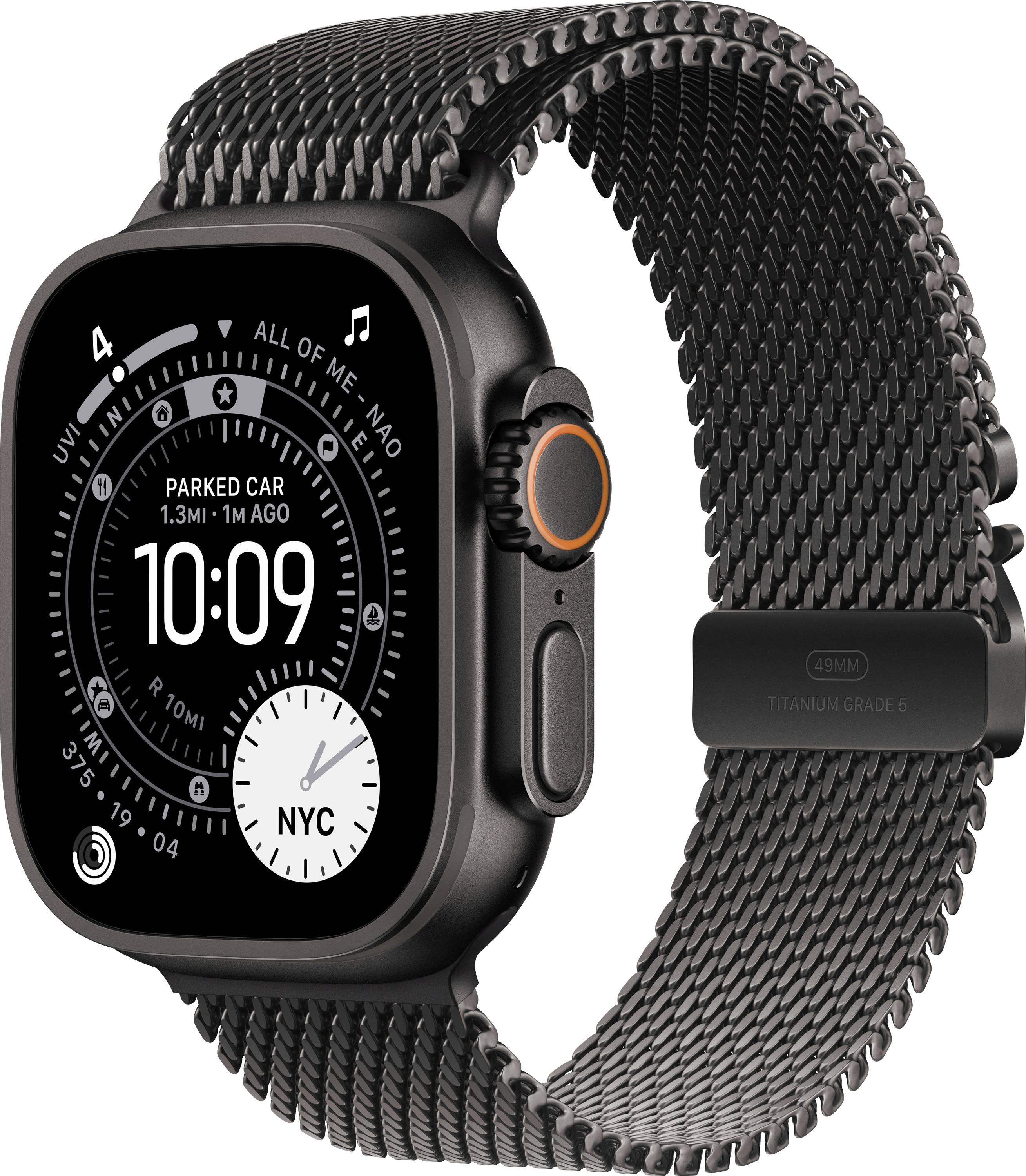 Apple Watch Ultra 3 GPS + Cellular 49 mm Titangehäuse Titanium Milanese Loop Schwarz L