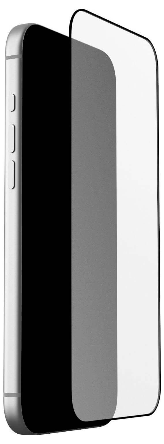 Ein Smartphone mit einem Displayschutz, der darüber positioniert ist und Schutz gegen Kratzer und Stöße hervorhebt.