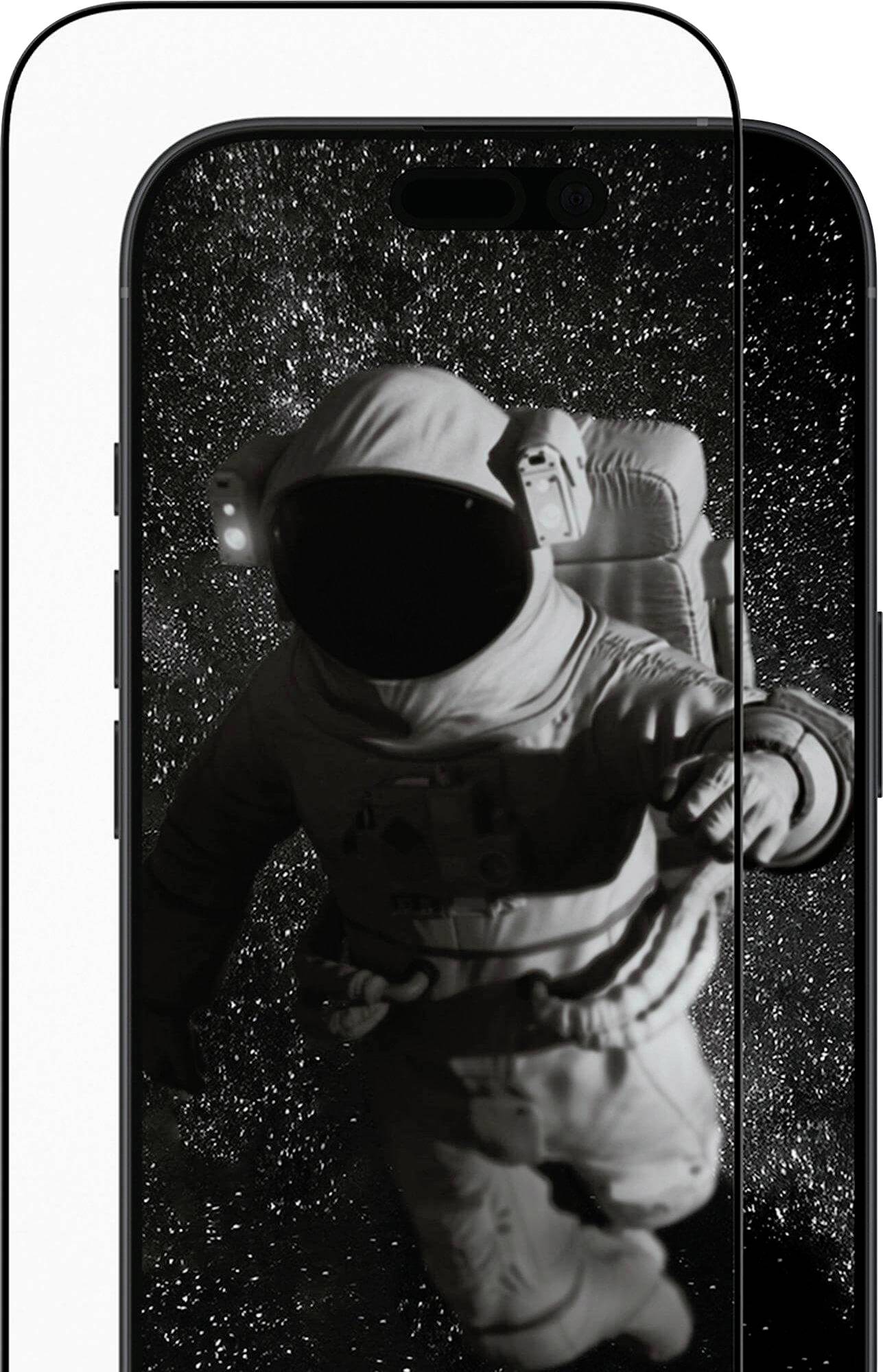 Ein Astronaut, der im Weltraum schwebt, wird auf einem Smartphone-Bildschirm gezeigt und unterstreicht die Klarheit des Displays sowie das immersive Erlebnis.