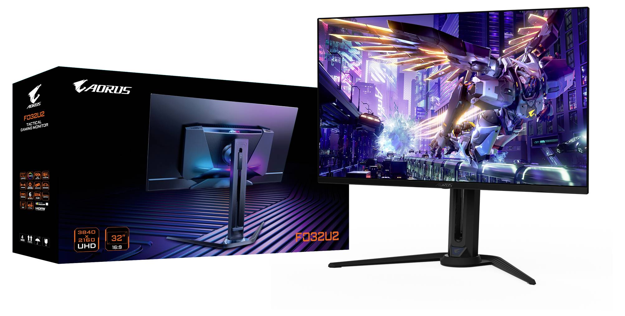Gigabyte FO32U2 Gaming Monitor EEK G (A - G) 80cm (31.5 Zoll) 3840 x 2160 Pixel 0.03 ms HDMI®, DisplayPort, USB-C®, USB-A